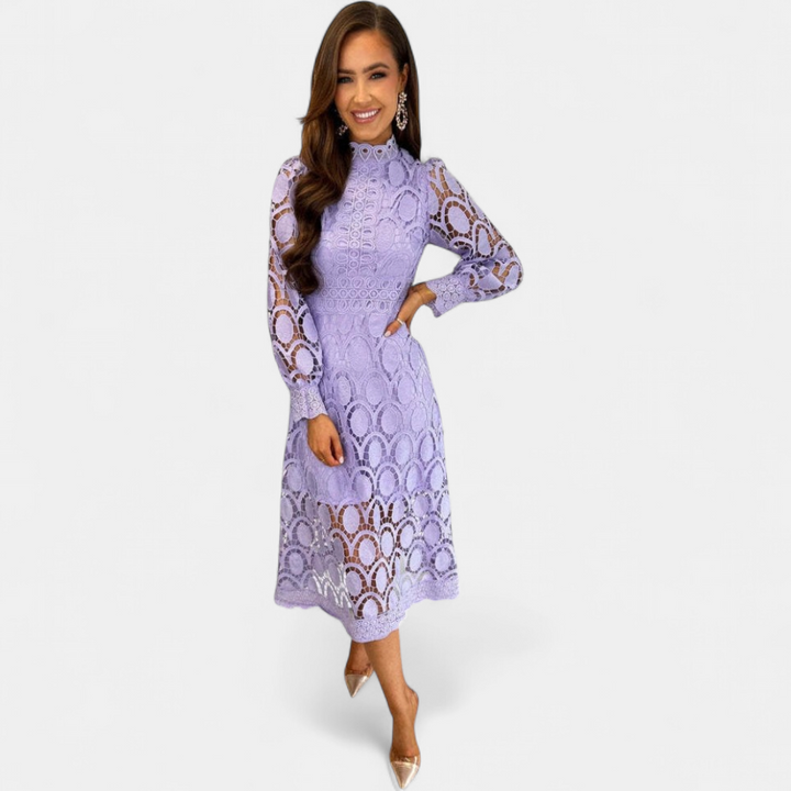NOA™ – Delicate Lace Midi Dress