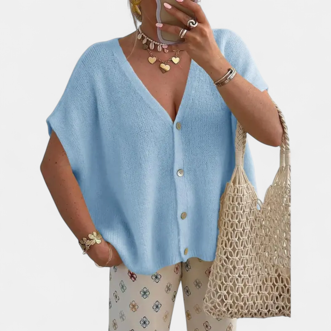 SAOIRSE™ – Relaxed V-Neck Knit Cardigan