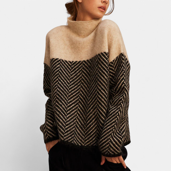 NORA™ | Two-Tone High-Neck Pullover