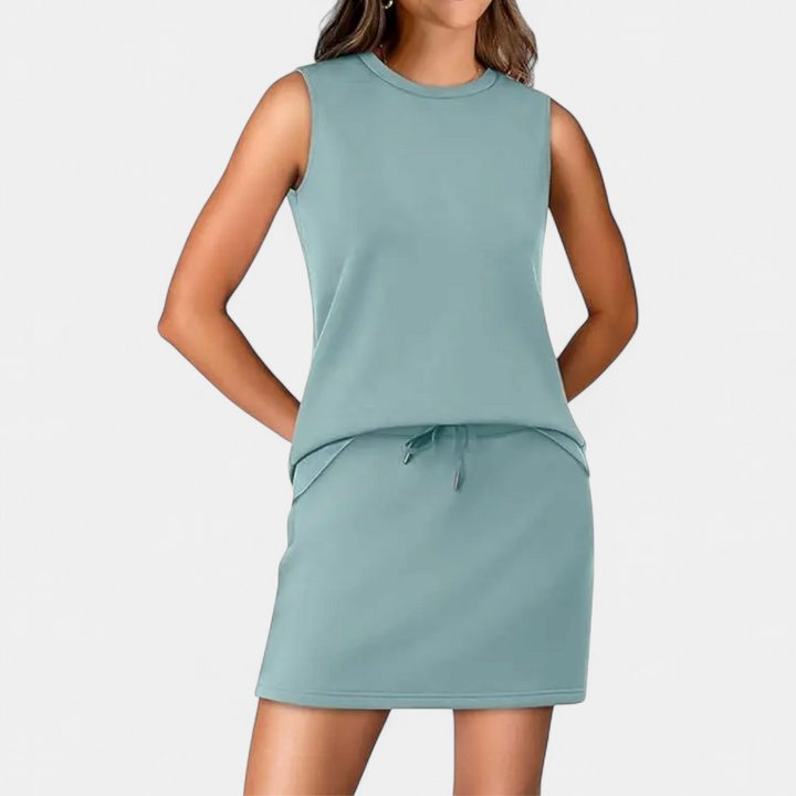 TAMSIN™ – Breezy Crew Neck Tennis Skirt Set