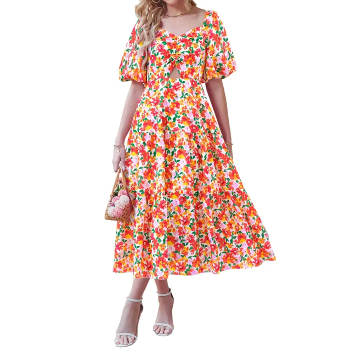 Floral White Red