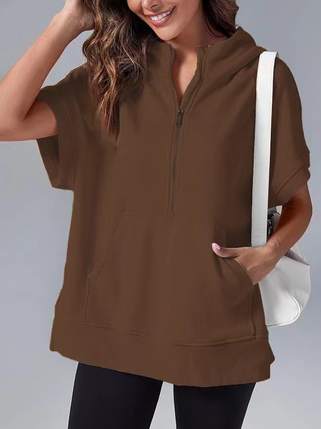 HISPER™ - Relaxed Oversized Half-Zip Summer Hoodie