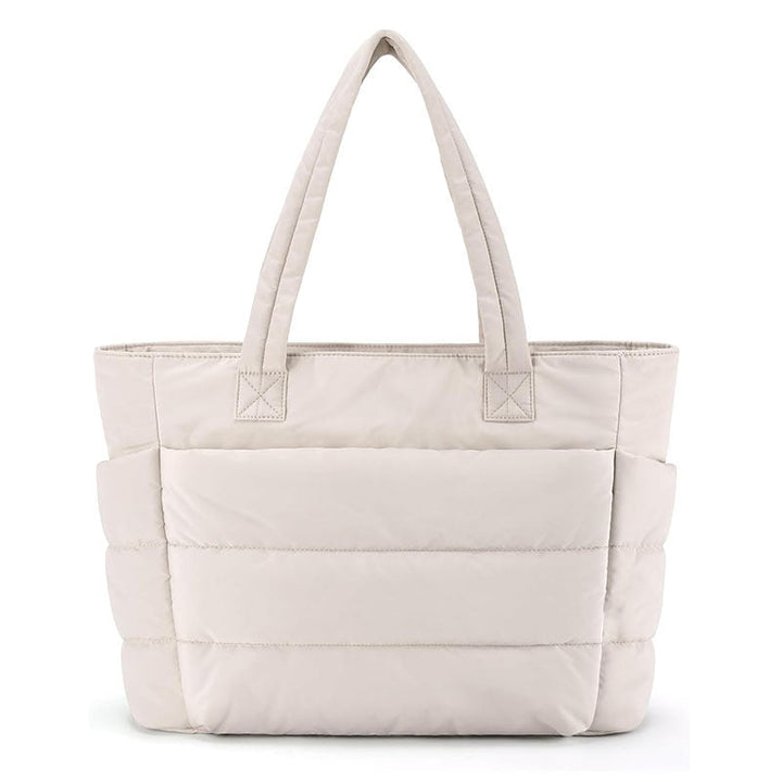 LILY™ - Cute Puffer Tote Bag with Laptop Compartment & Flower Print