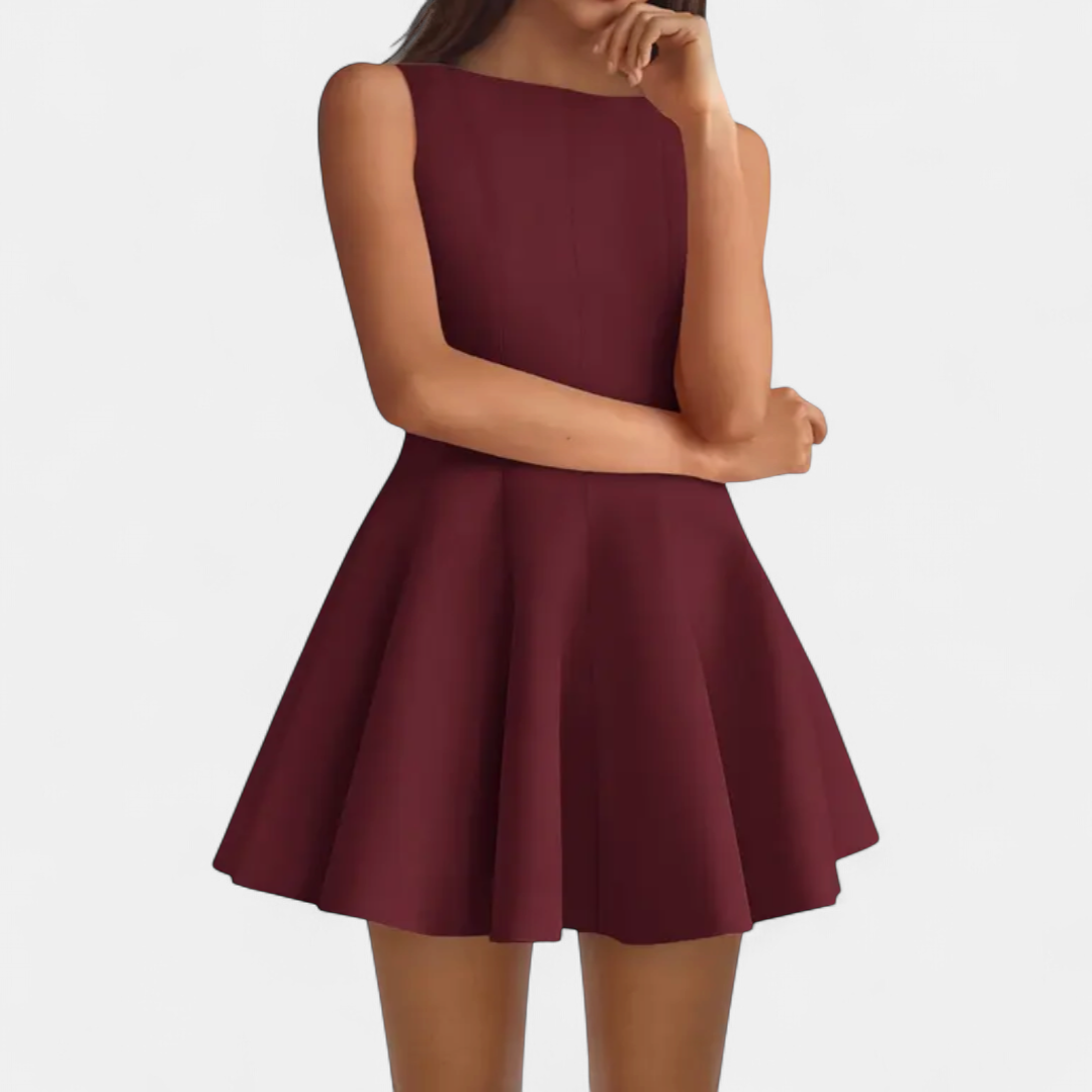 IMOGEN™ – Elegant Sleeveless Boat Neck Dress