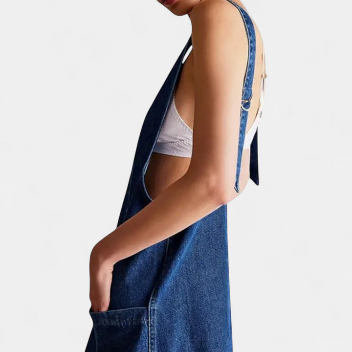 JANIE™ – Adjustable Strap Denim Mini Dress