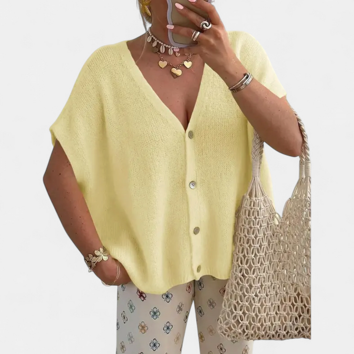 SAOIRSE™ – Relaxed V-Neck Knit Cardigan