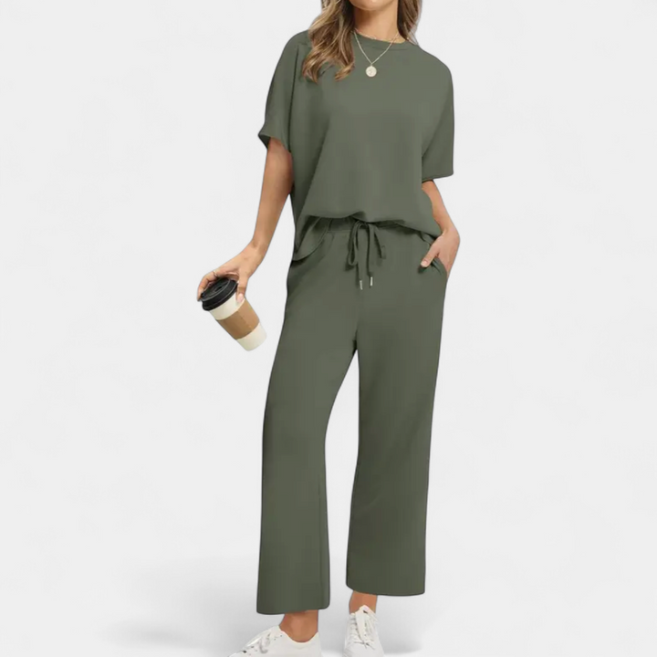 TALIA™ – Breezy Wide Leg Lounge Two Piece Set