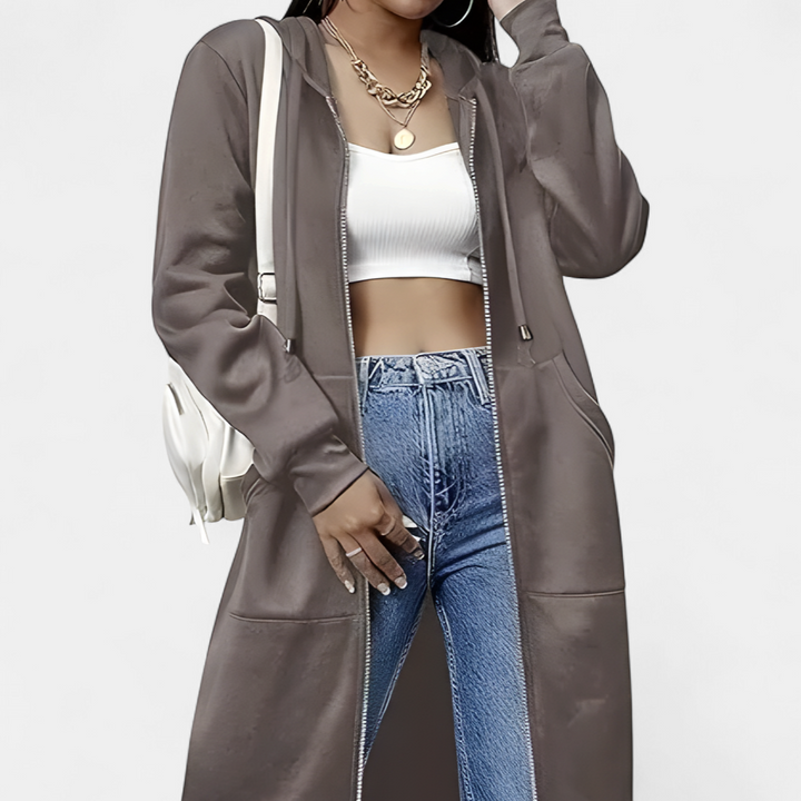 REESE™ – Cozy Letter-Print Zip-Up Hoodie Cardigan