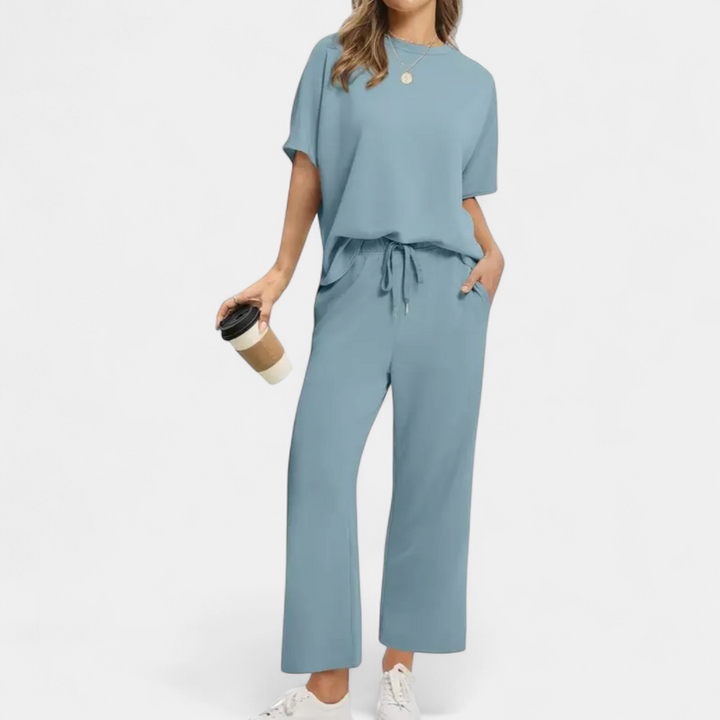 TALIA™ – Breezy Wide Leg Lounge Two Piece Set