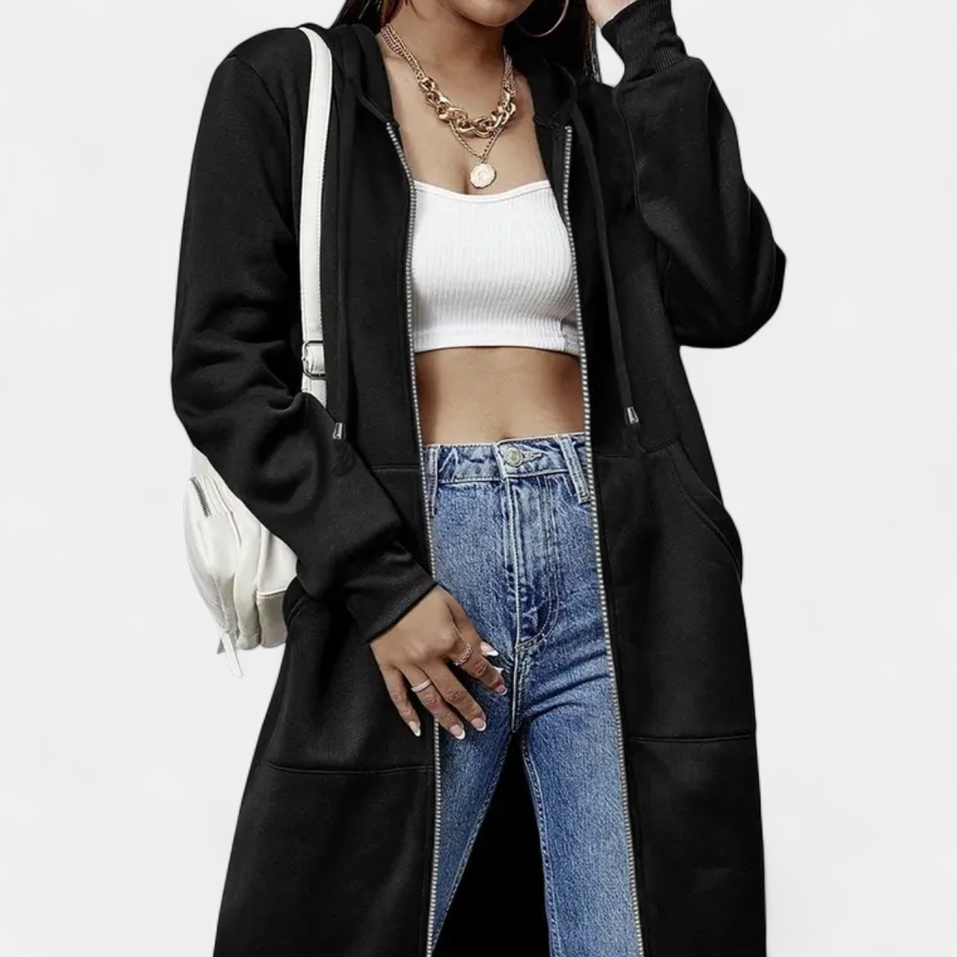 REESE™ – Cozy Letter-Print Zip-Up Hoodie Cardigan
