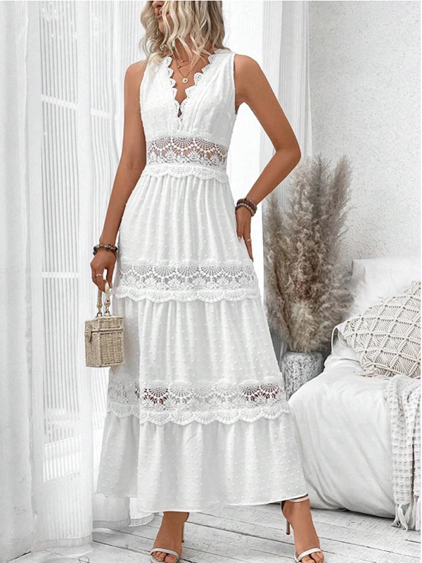 MAIKA™ - Lace V-Neck Dress