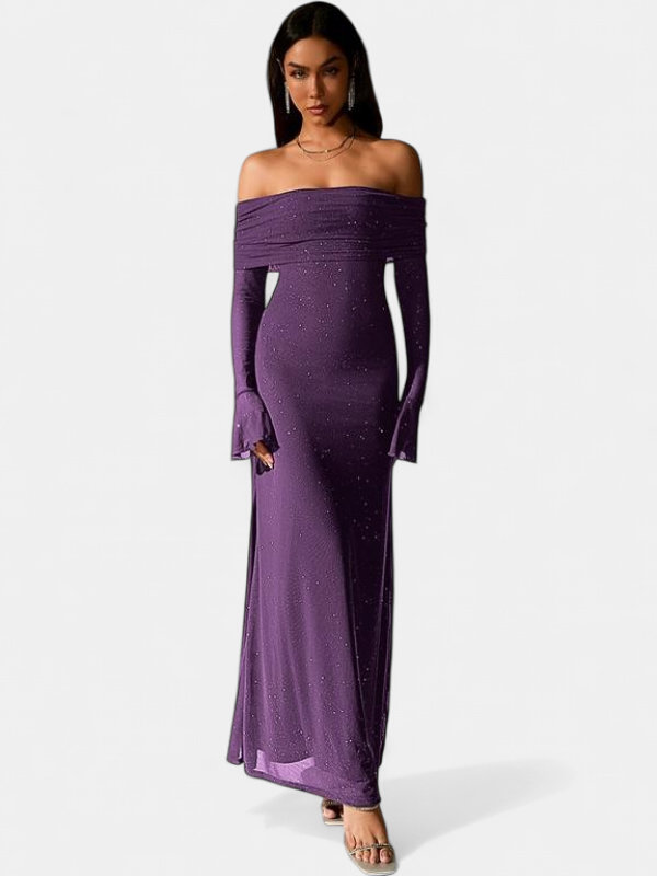 THEA™ - Off The Shoulder Ruched Sequin Bodycon Dress for Parties