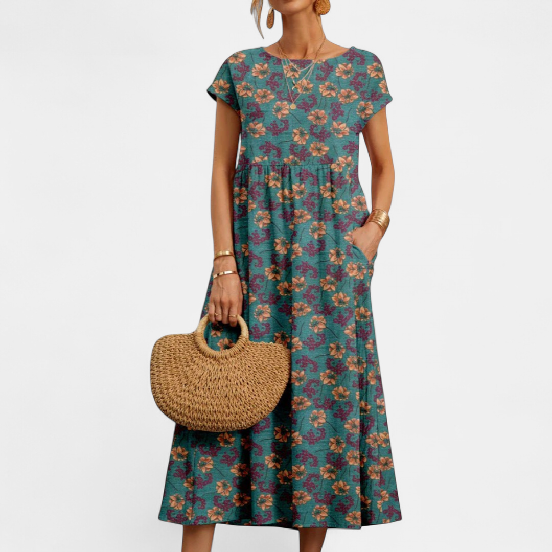 FLORENE™ - Breezy Floral Midi Dress