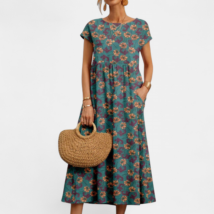 FLORENE™ - Breezy Floral Midi Dress