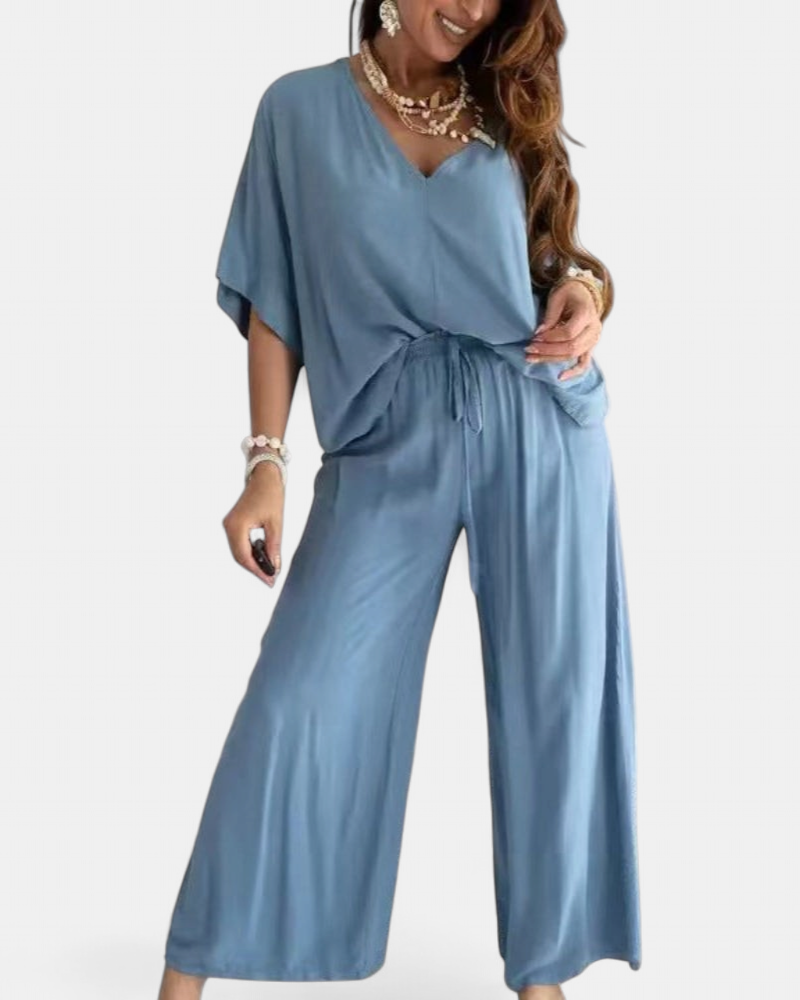 RAJA™ – Comfy Summer V-Neck and Wide-Leg Co-Ord