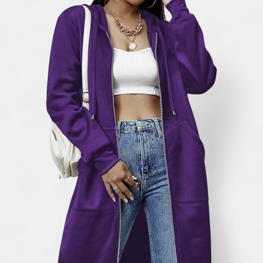 REESE™ – Cozy Letter-Print Zip-Up Hoodie Cardigan
