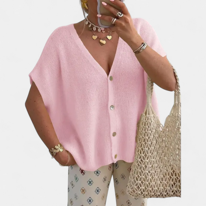 SAOIRSE™ – Relaxed V-Neck Knit Cardigan