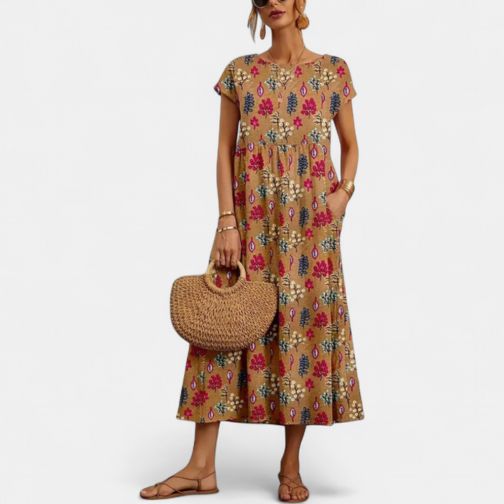 FLORENE™ - Breezy Floral Midi Dress