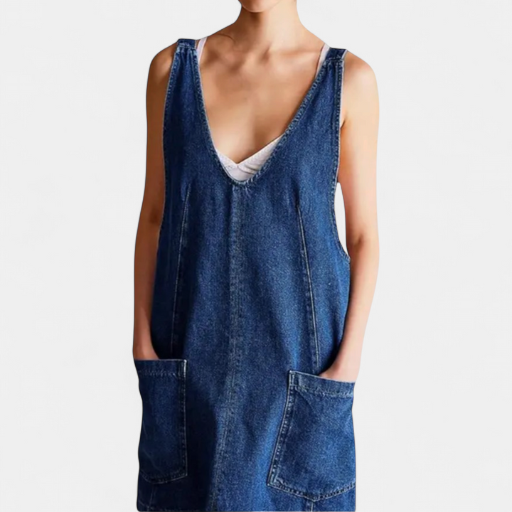 JANIE™ – Adjustable Strap Denim Mini Dress