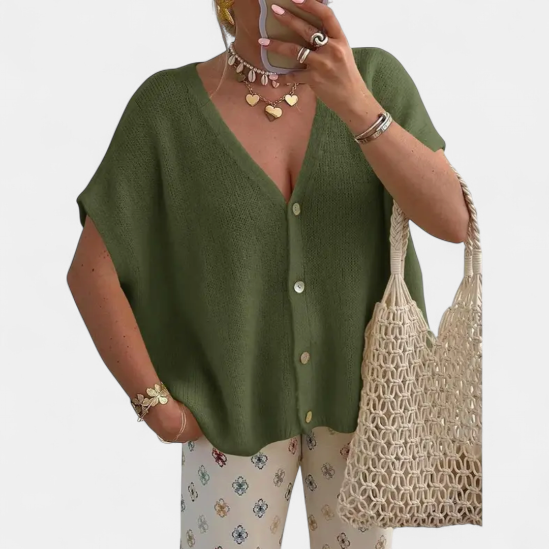 SAOIRSE™ – Relaxed V-Neck Knit Cardigan