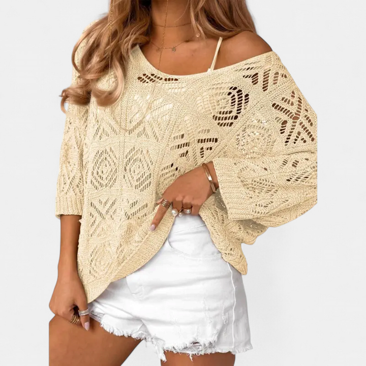 WAVERLY™ – Crochet Hollow-Out Batwing Sweater