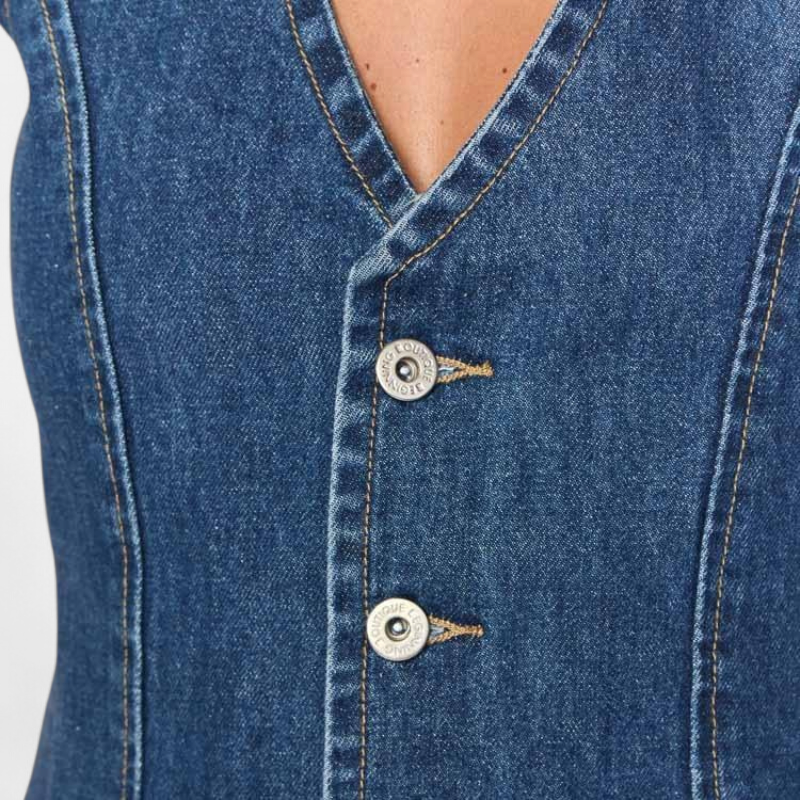 EUNICE™ – Refined Sleeveless Button Placket Dress