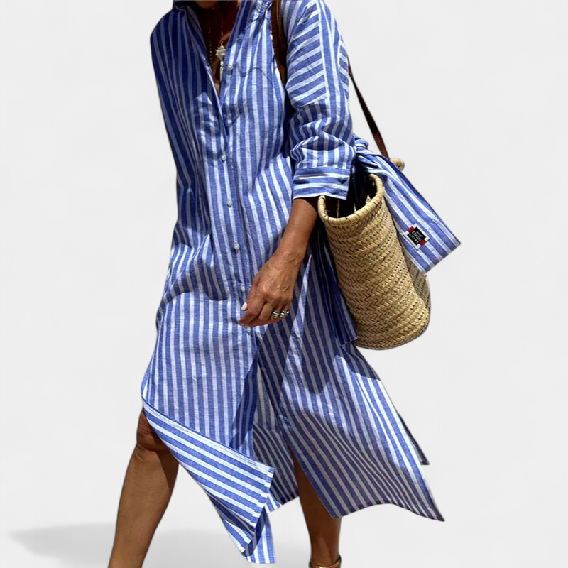 TRIXIE™ - Elegant Striped Shirt Dress