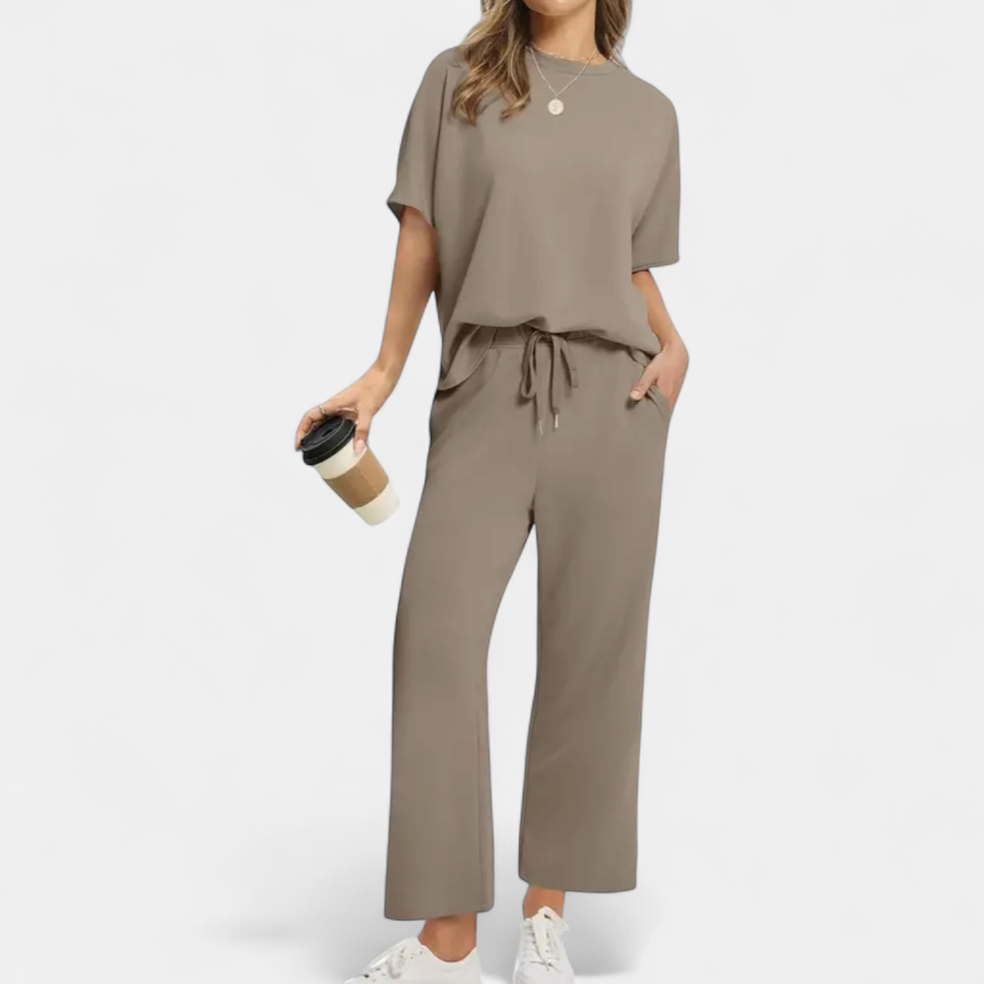 TALIA™ – Breezy Wide Leg Lounge Two Piece Set