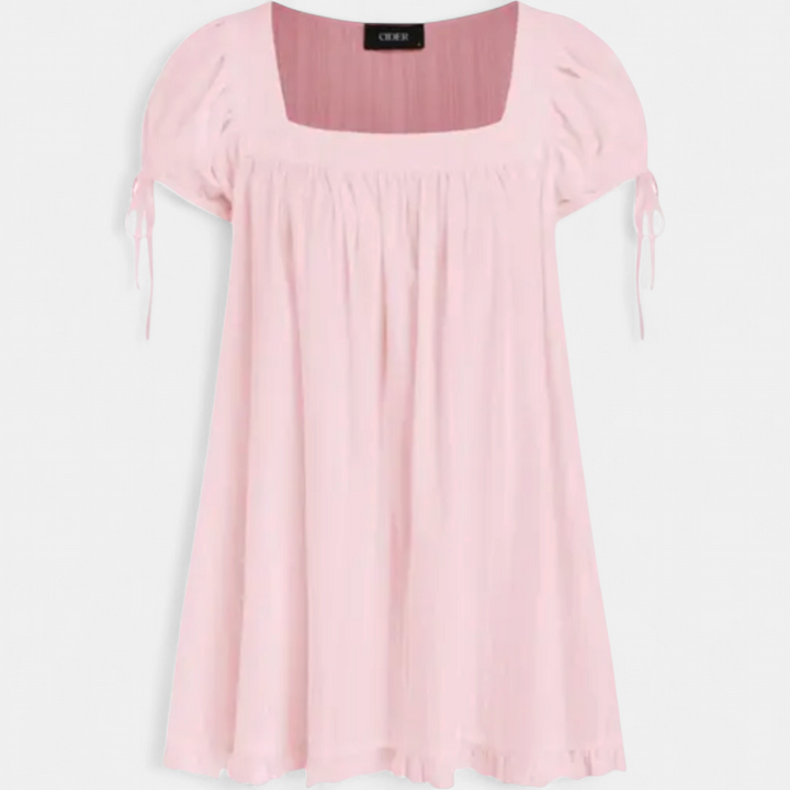 BRISEIS™ – Ruffle Knot Square Neck Blouse
