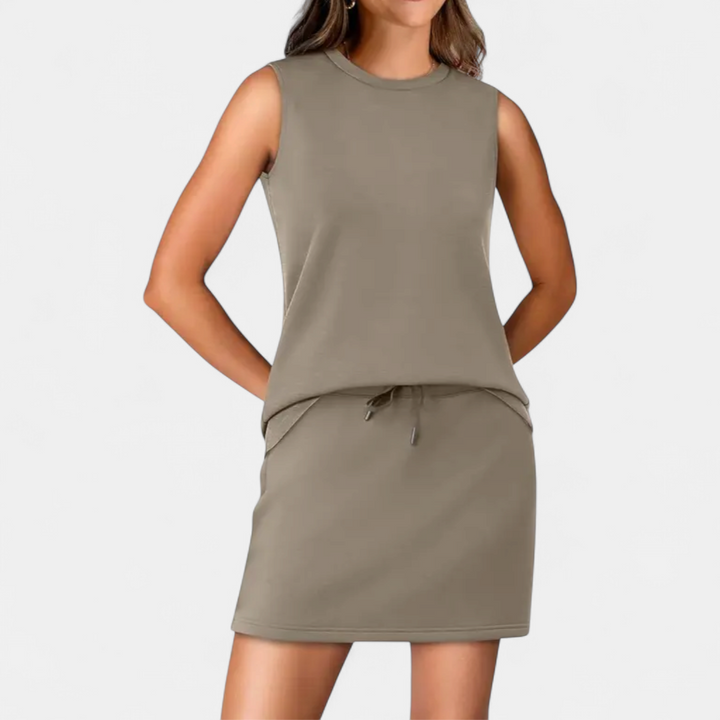 TAMSIN™ – Breezy Crew Neck Tennis Skirt Set