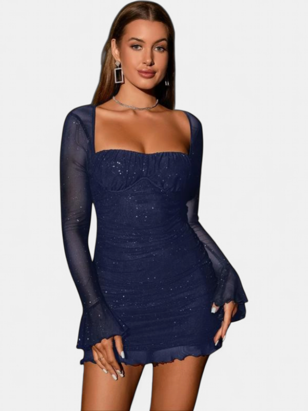 ELLIE™ - Elegant Glitter Mesh Bodycon Long Sleeve Party Dress