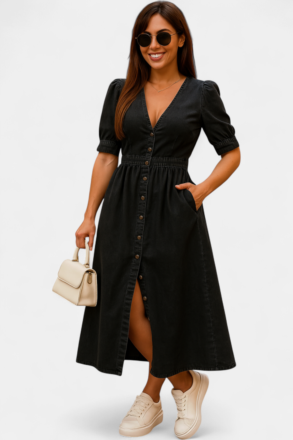 JULIET™ – Shiny Denim Dress