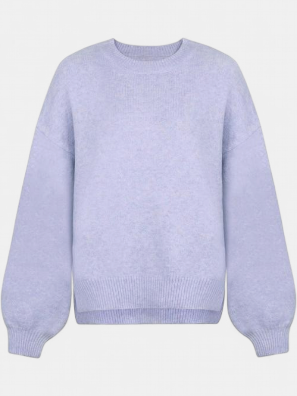 KIARA™ - Women's Drop Shoulder Split Hem Round Neck Sweater