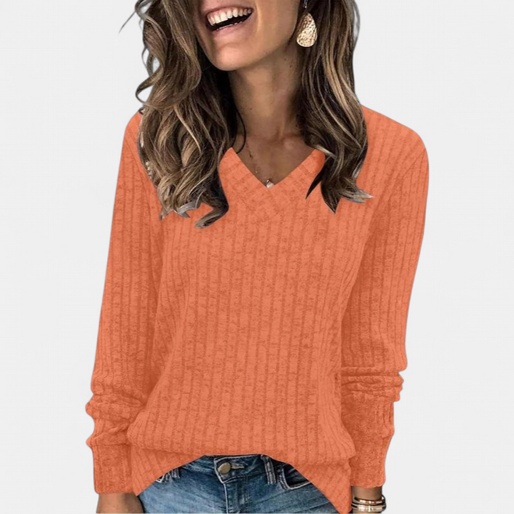 EVELYN™ - Women V Neck Oversized Lightweight Knit Sweater