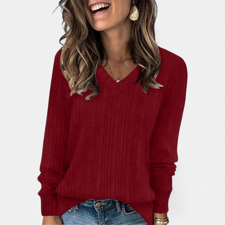 EVELYN™ - Women V Neck Oversized Lightweight Knit Sweater