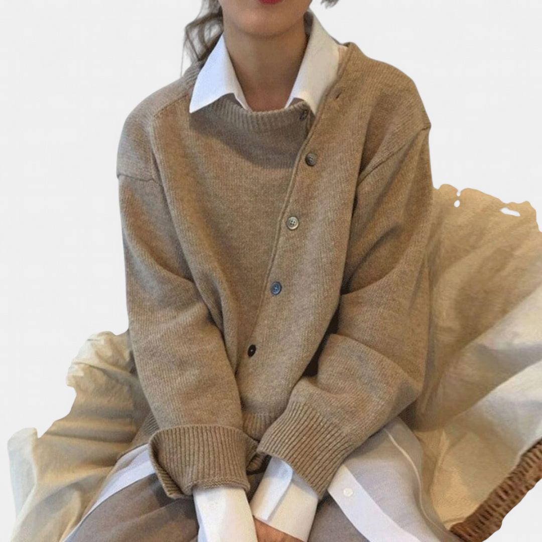 ALYCIA™ - Asymmetric Button Cardigan