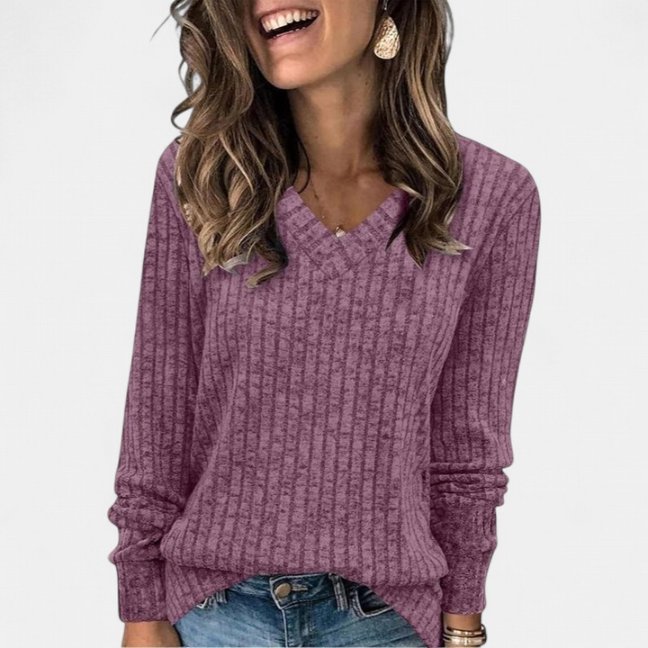 EVELYN™ - Women V Neck Oversized Lightweight Knit Sweater