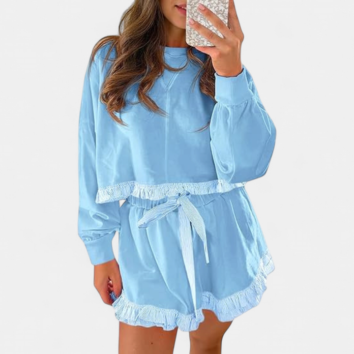 BIRDIE™ – Lazy-Day Ribbed Color Block Lounge Set