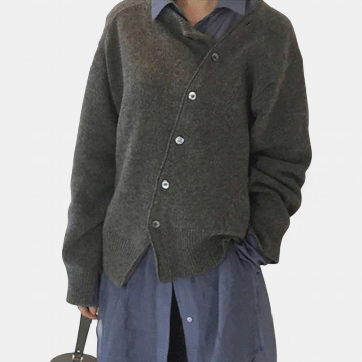 ALYCIA™ - Asymmetric Button Cardigan
