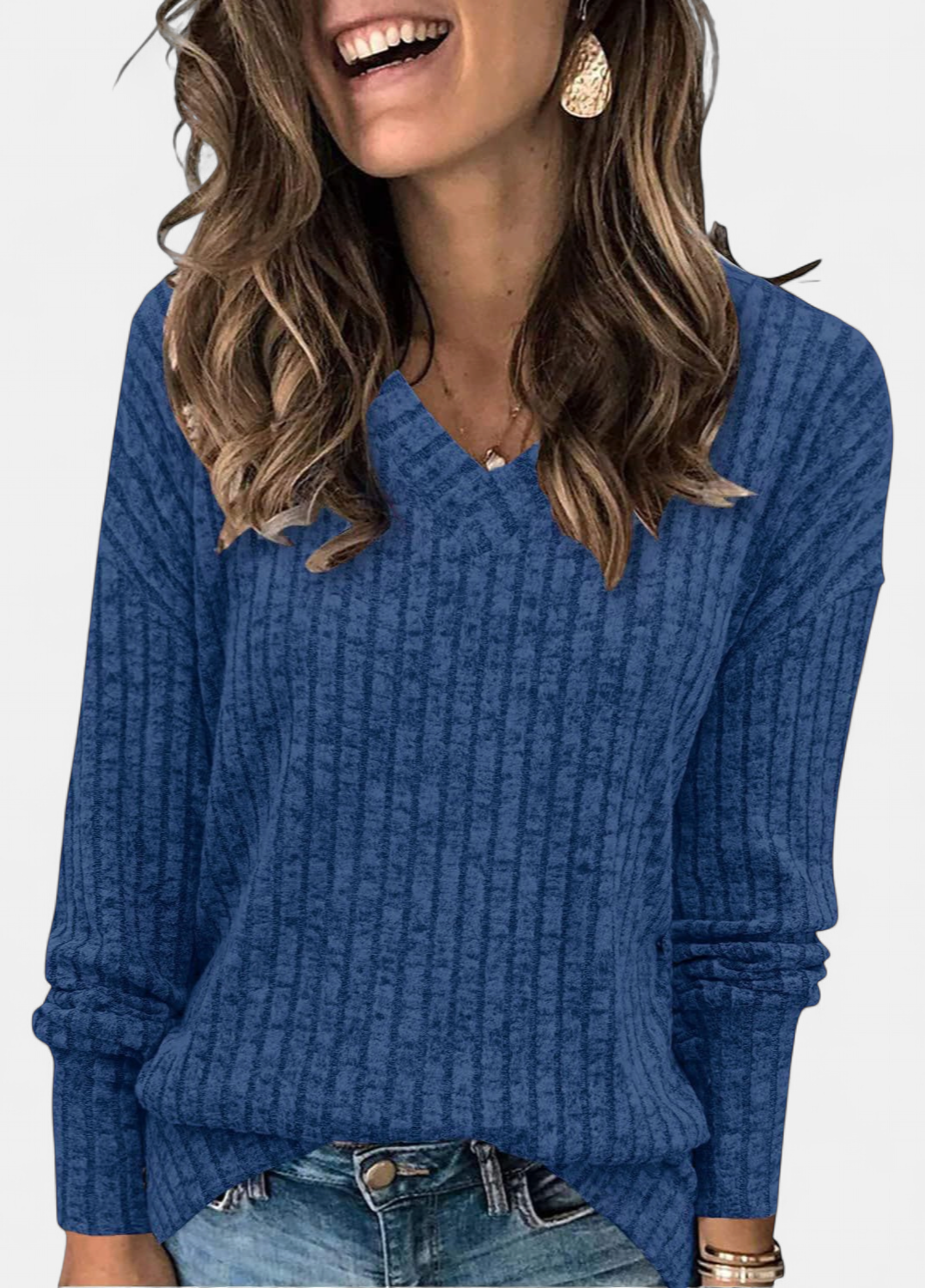 EVELYN™ - Women V Neck Oversized Lightweight Knit Sweater