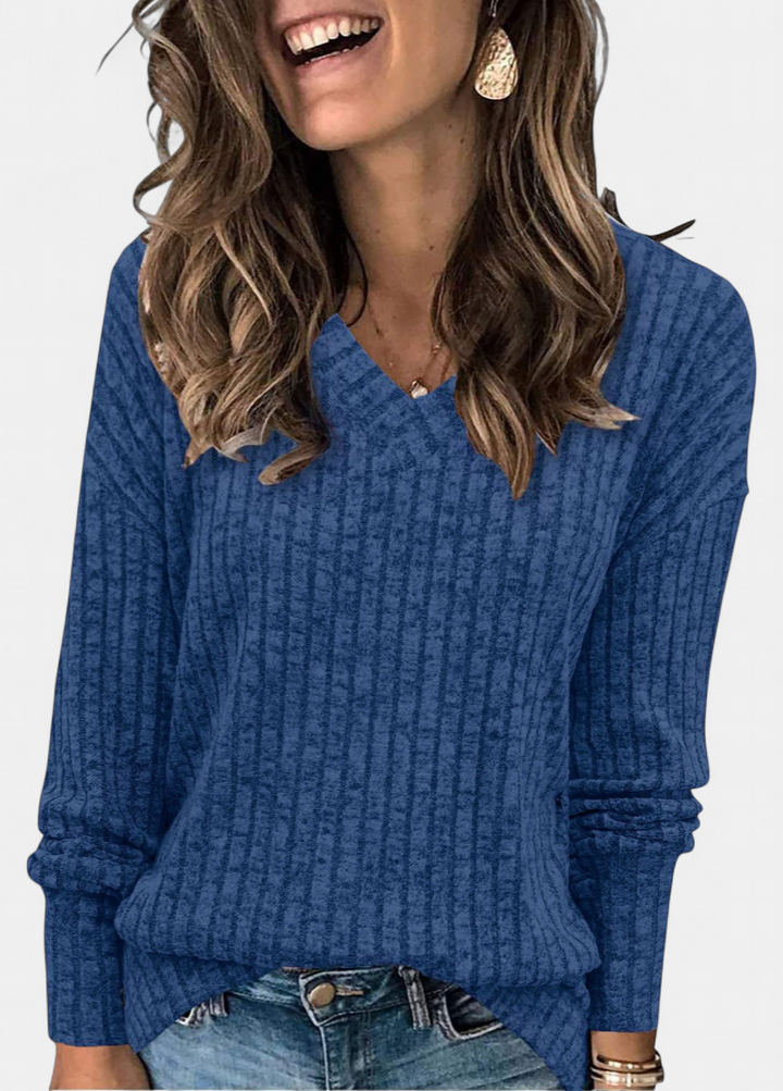 EVELYN™ - Women V Neck Oversized Lightweight Knit Sweater