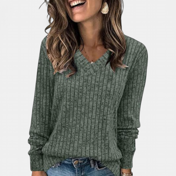 EVELYN™ - Women V Neck Oversized Lightweight Knit Sweater