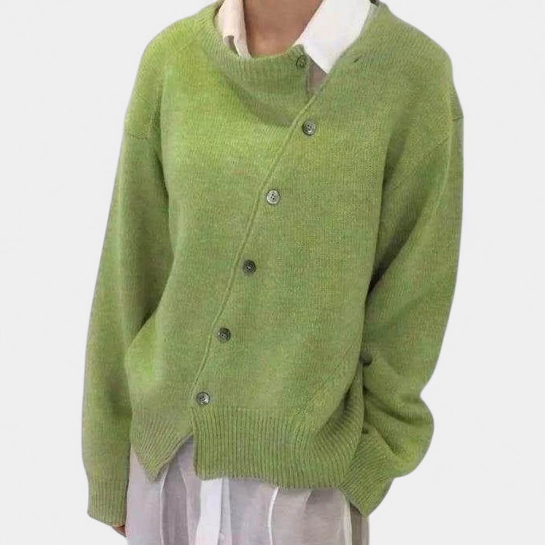 ALYCIA™ - Asymmetric Button Cardigan