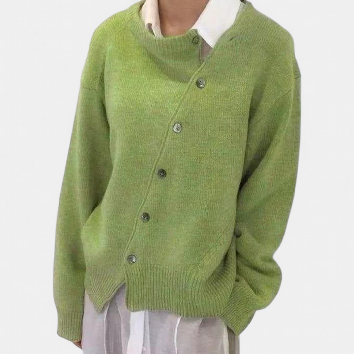 ALYCIA™ - Asymmetric Button Cardigan
