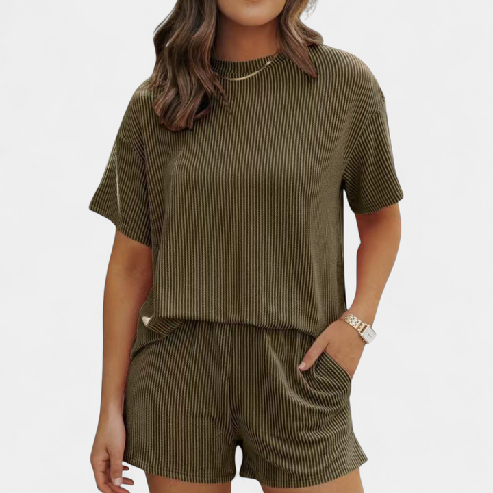 DOTTIE™ – Striped Ribbed Knit Lounge Set