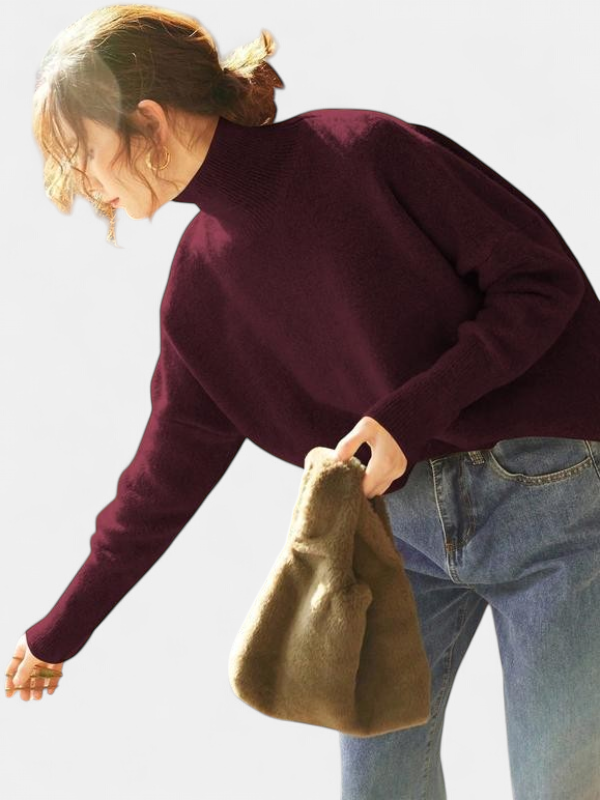 CAMILLE™ - Women High Neck Loose Knit Pullover Sweater