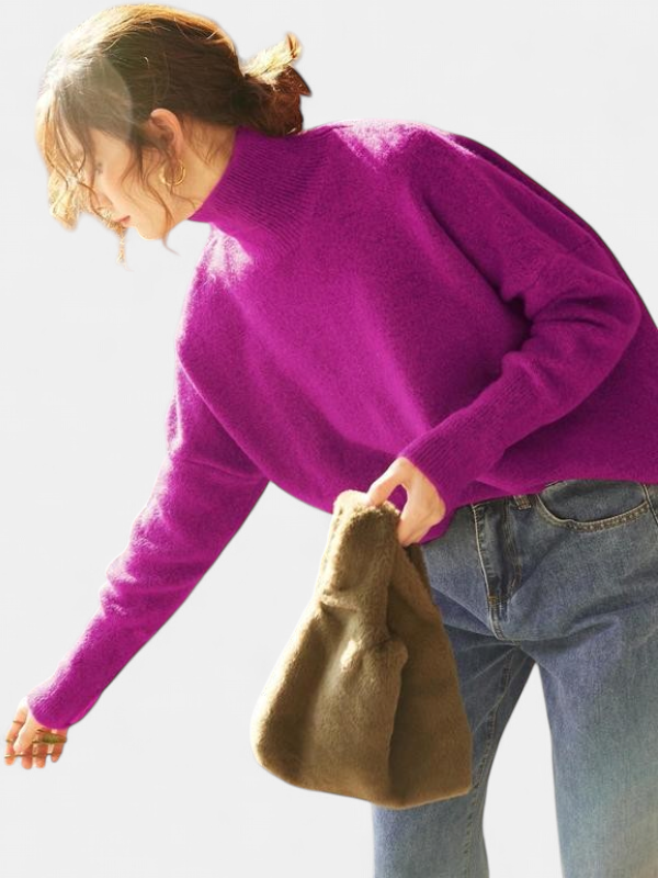 CAMILLE™ - Women High Neck Loose Knit Pullover Sweater