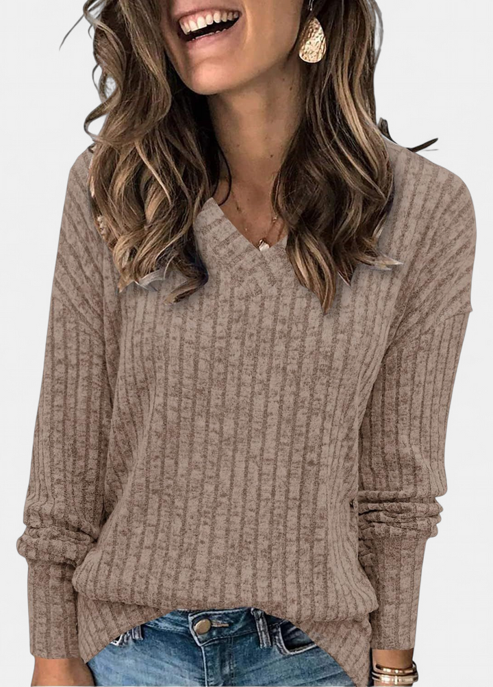 EVELYN™ - Women V Neck Oversized Lightweight Knit Sweater
