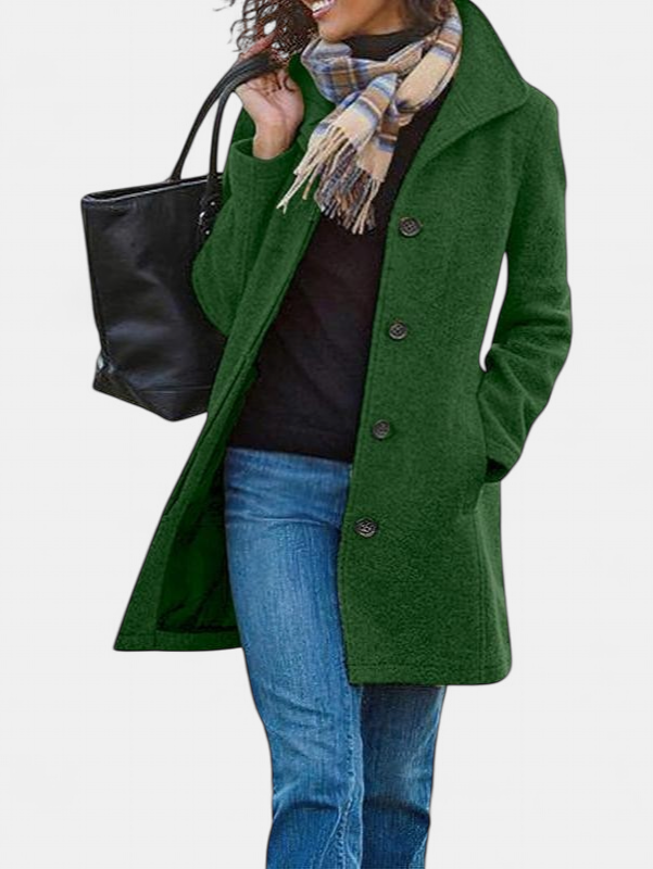 GABRIELA™ - Casual Wool Blend Pea Coat with Single-Breasted Design