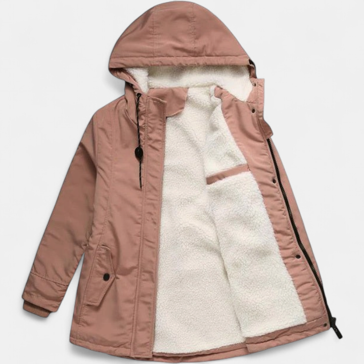 AMINA™ - Thick Winter Coat with Hood and Quilted Lining for Winter Warmth